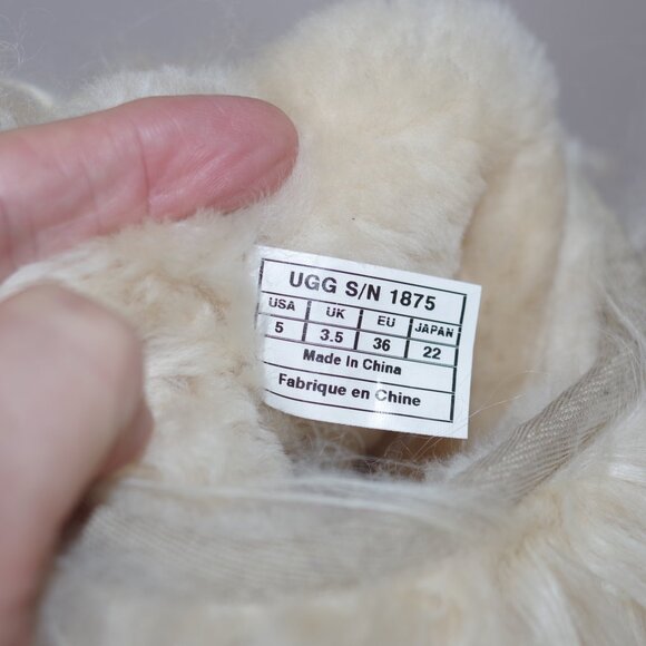 UGG Lida Mongolian Fur Cuff Natural Suede Classic Boots size 5 - Picture 13 of 14